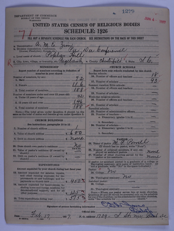 Scan of African Methodist Episcopal Zion Church: 1279