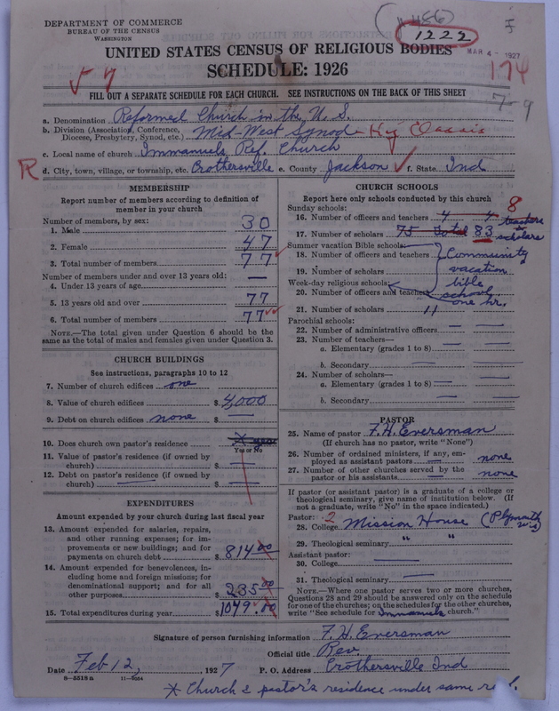 Scan of Reformed Church in the United States: 1222