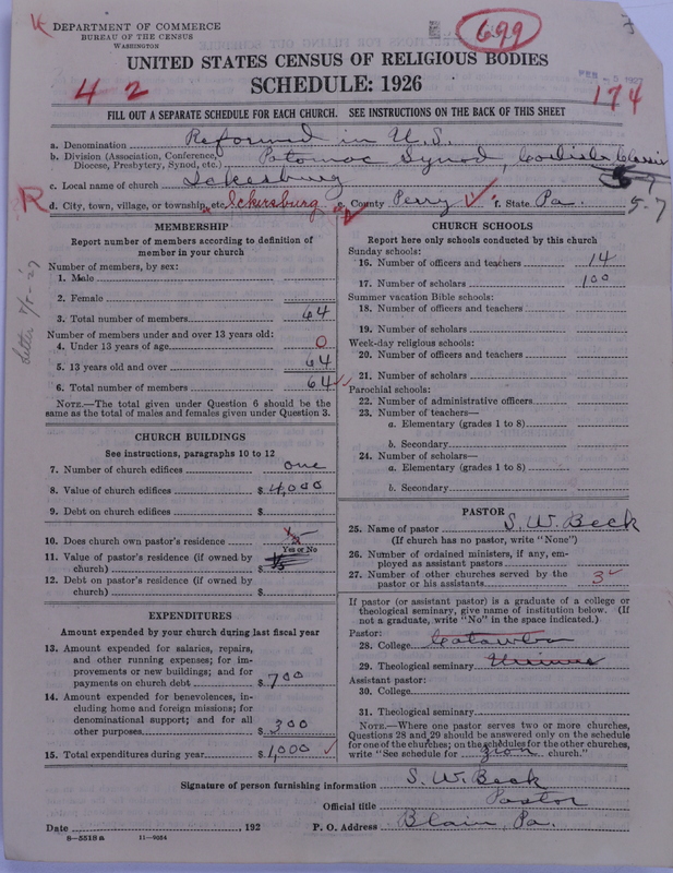 Scan of Reformed Church in the United States: 699