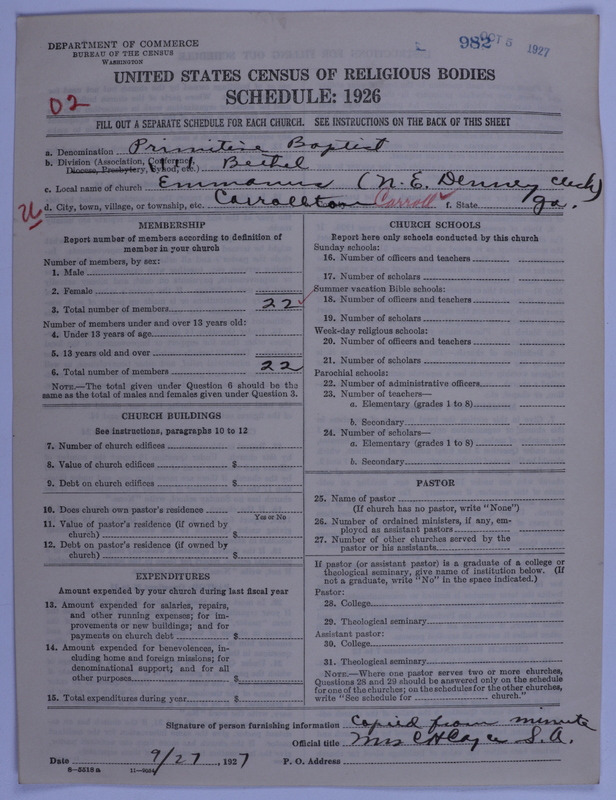 Scan of Primitive Baptists: 982