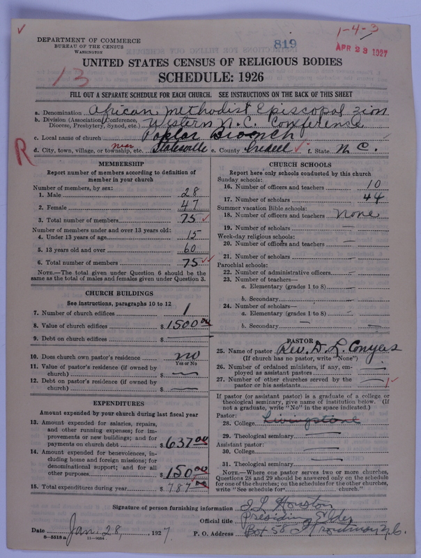 Scan of African Methodist Episcopal Zion Church: 819