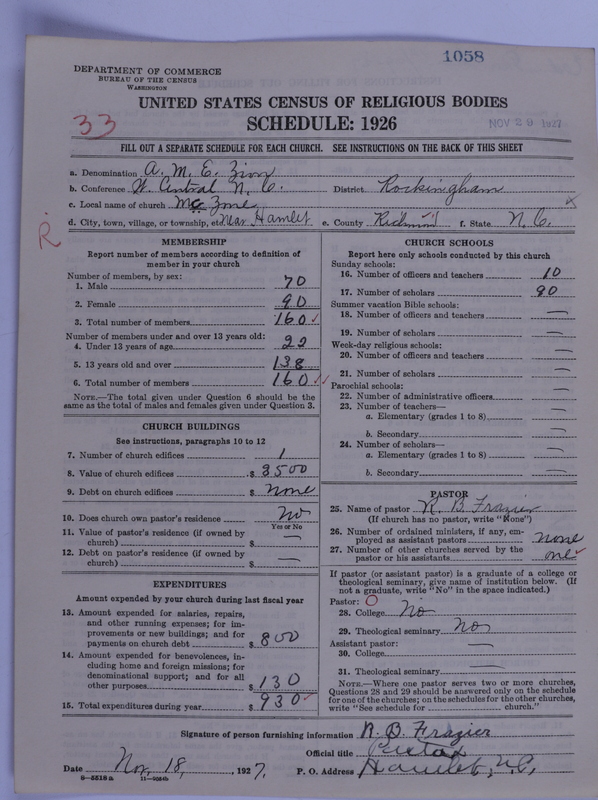 Scan of African Methodist Episcopal Zion Church: 1058
