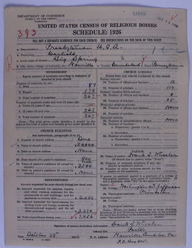 Scan of Presbyterian Church in the United States of America: 1695