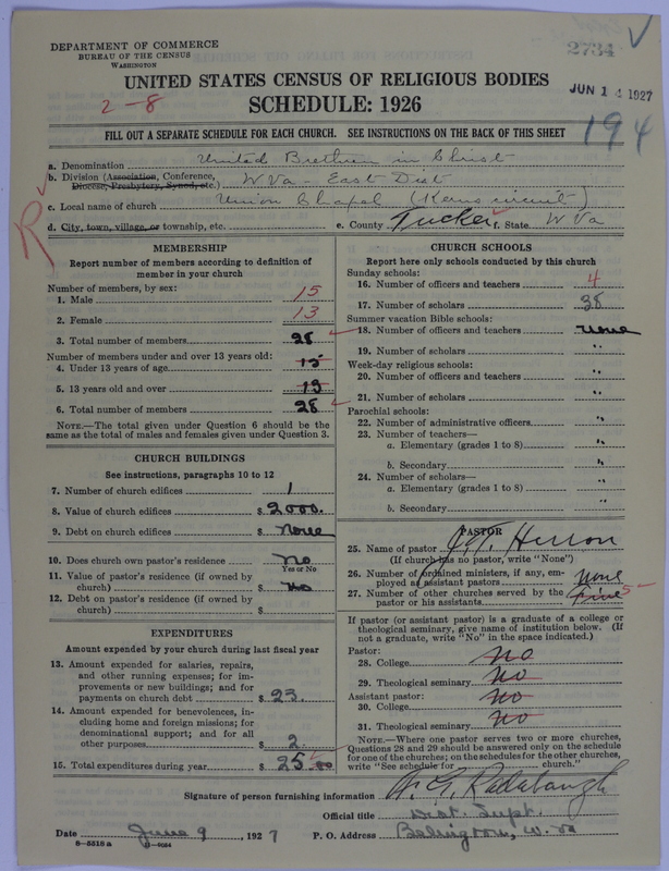 Scan of Church of the United Brethren in Christ: 2734