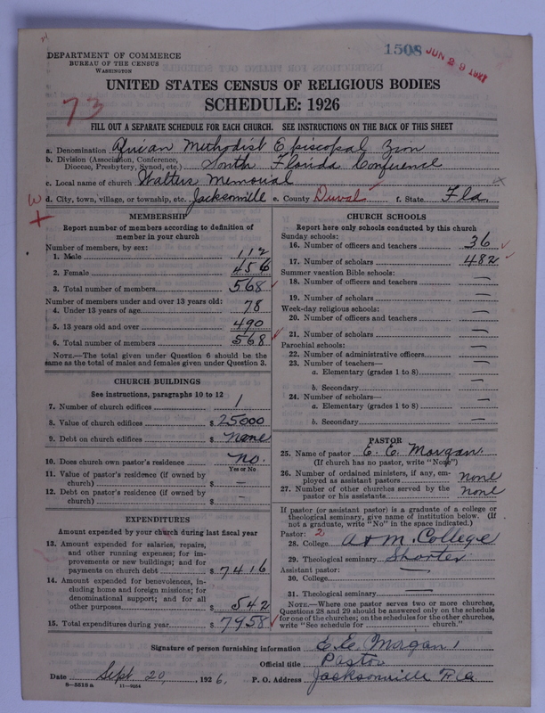 Scan of African Methodist Episcopal Zion Church: 1508