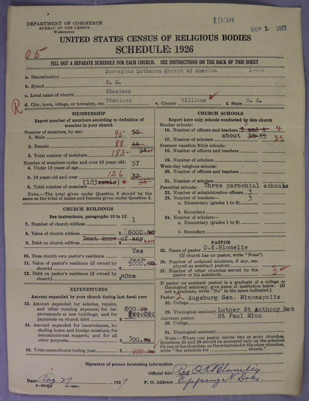 Scan of Norwegian Lutheran Church of America: 1938