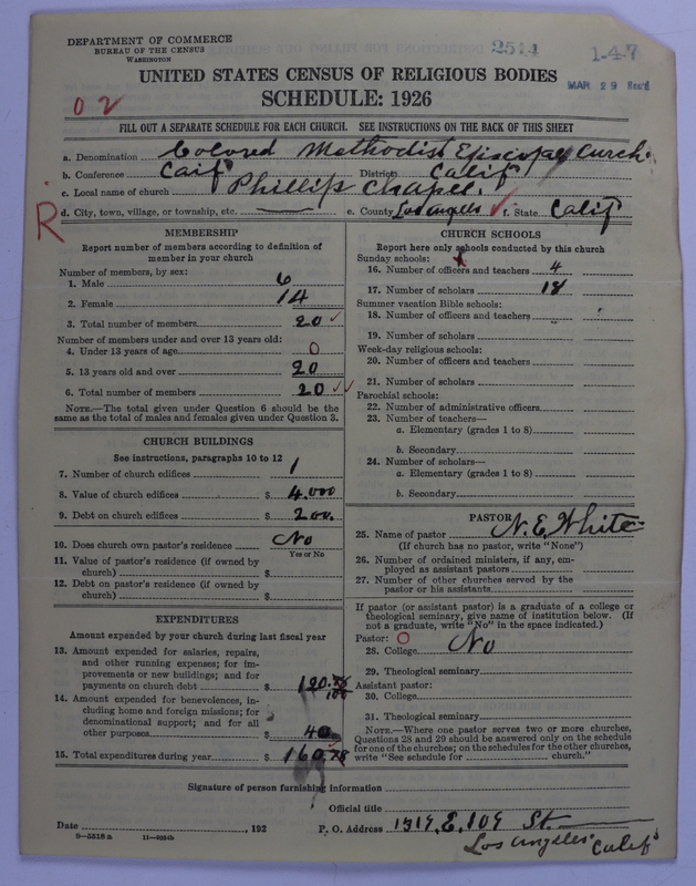 Scan of Colored Methodist Episcopal Church: 2514