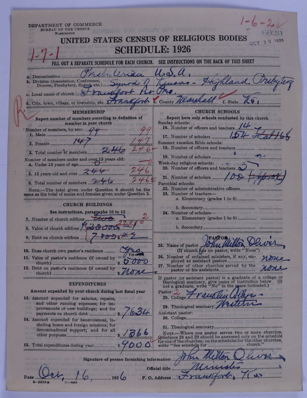 Scan of Presbyterian Church in the United States of America: 6020