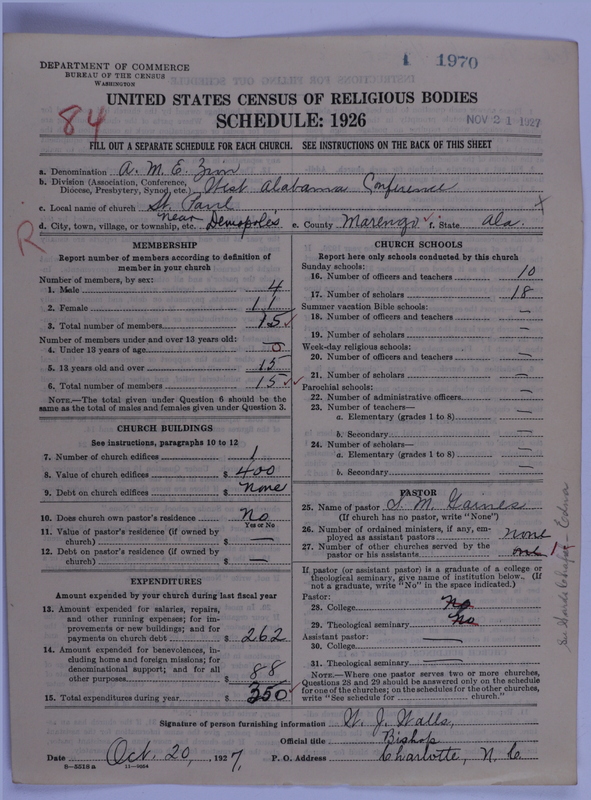 Scan of African Methodist Episcopal Zion Church: 1970