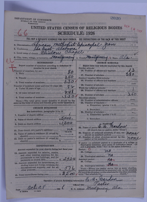 Scan of African Methodist Episcopal Zion Church: 2020