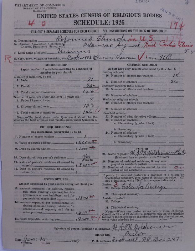Scan of Reformed Church in the United States: 1669