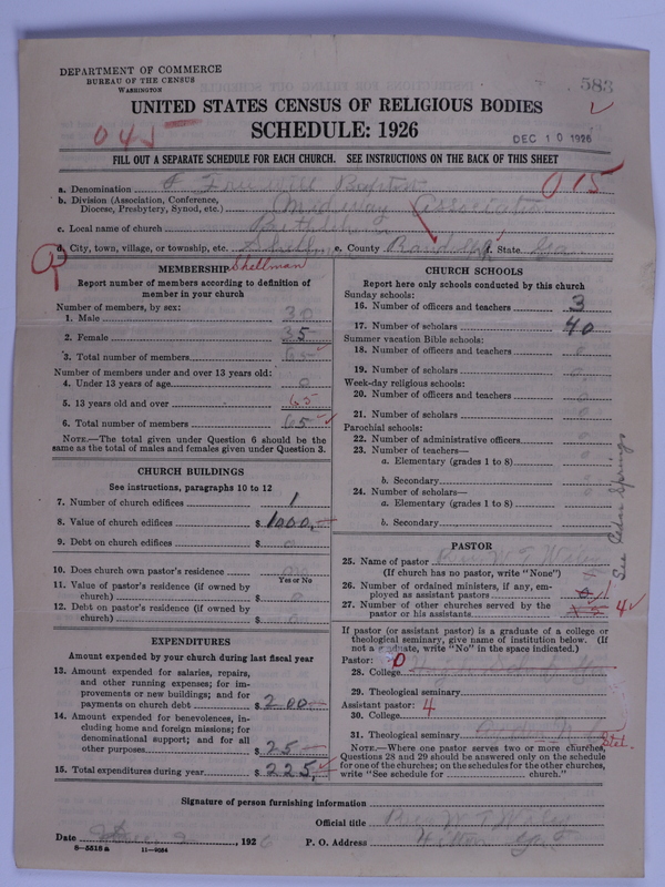 Scan of Free Will Baptists: 583