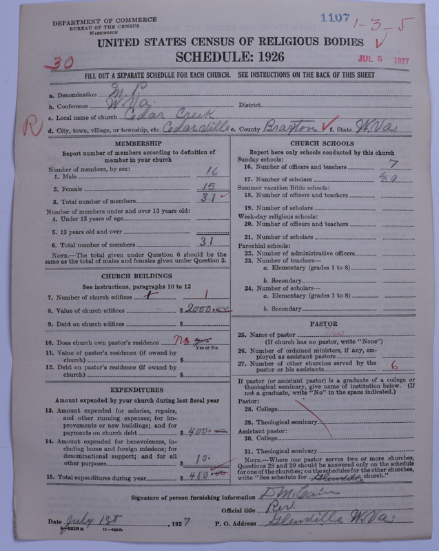 Scan of Methodist Protestant Church: 1107