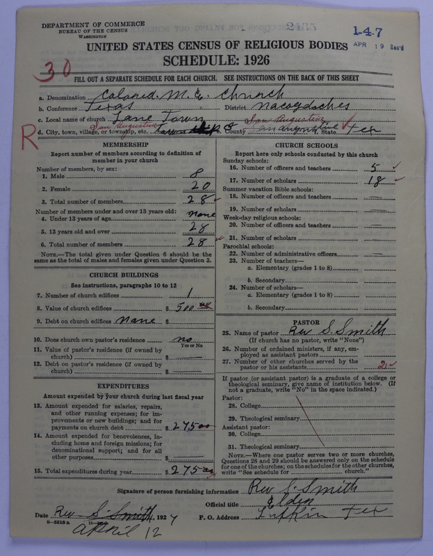 Scan of Colored Methodist Episcopal Church: 2435
