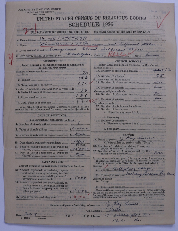 Scan of United Lutheran Church in America: 1511