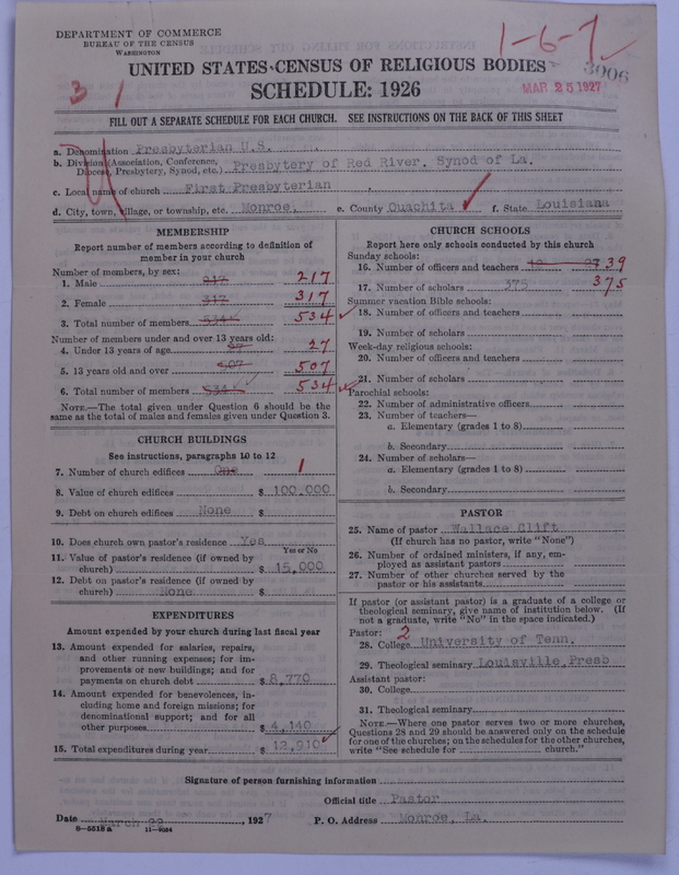 Scan of Presbyterian Church in the United States: 3006