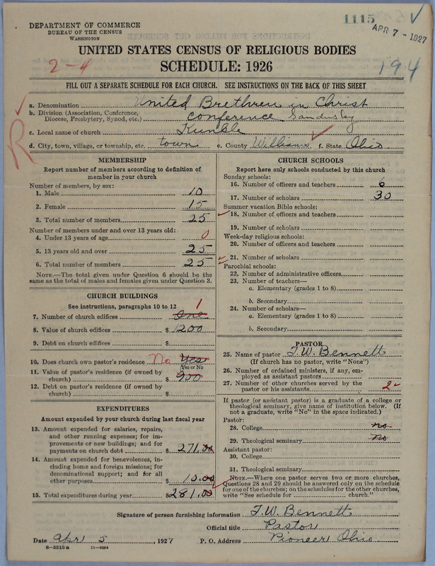 Scan of Church of the United Brethren in Christ: 1115