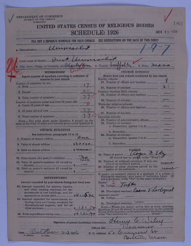Scan of Universalist Church: 182