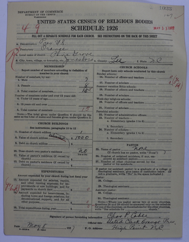 Scan of Presbyterian Church in the United States: 1023