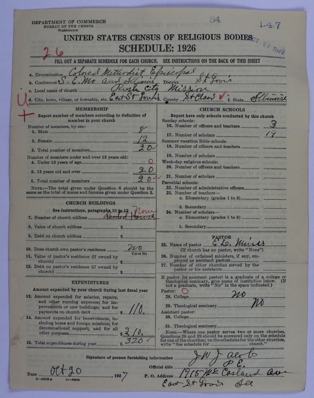 Scan of Colored Methodist Episcopal Church: 84