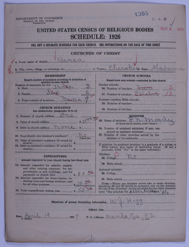 Scan of Churches of Christ: 1956