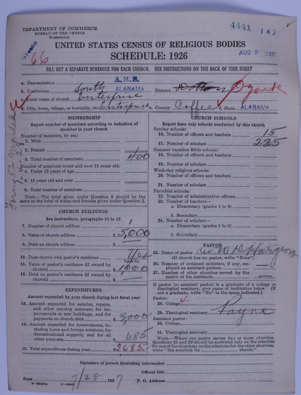 Scan of African Methodist Episcopal Church: 4441