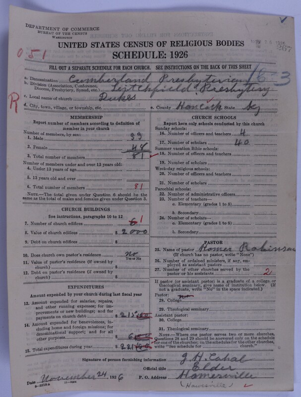 Scan of Cumberland Presbyterian Church: 267