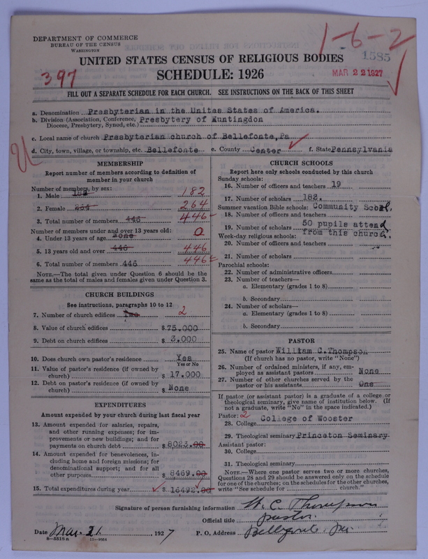 Scan of Presbyterian Church in the United States of America: 1585