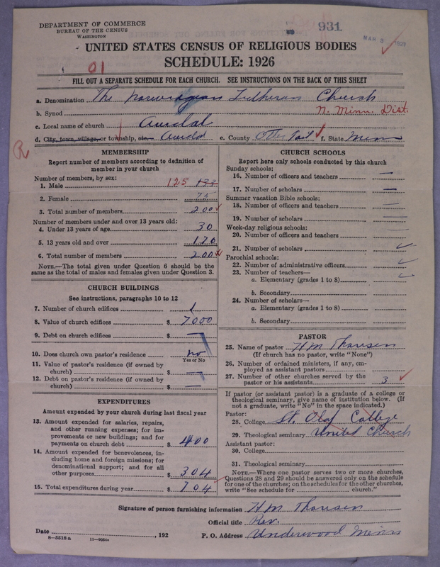 Scan of Norwegian Lutheran Church of America: 931