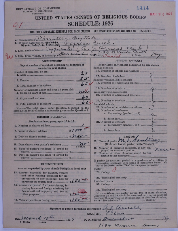 Scan of Primitive Baptists: 1414