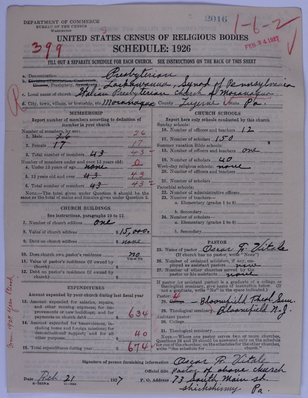 Scan of Presbyterian Church in the United States of America: 2016
