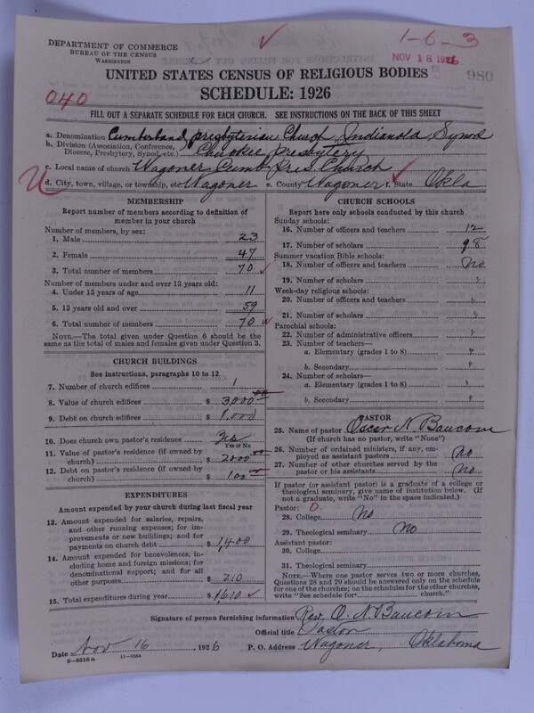 Scan of Cumberland Presbyterian Church: 980