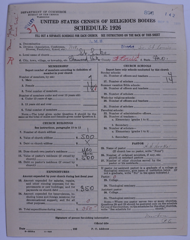 Scan of African Methodist Episcopal Church: 896