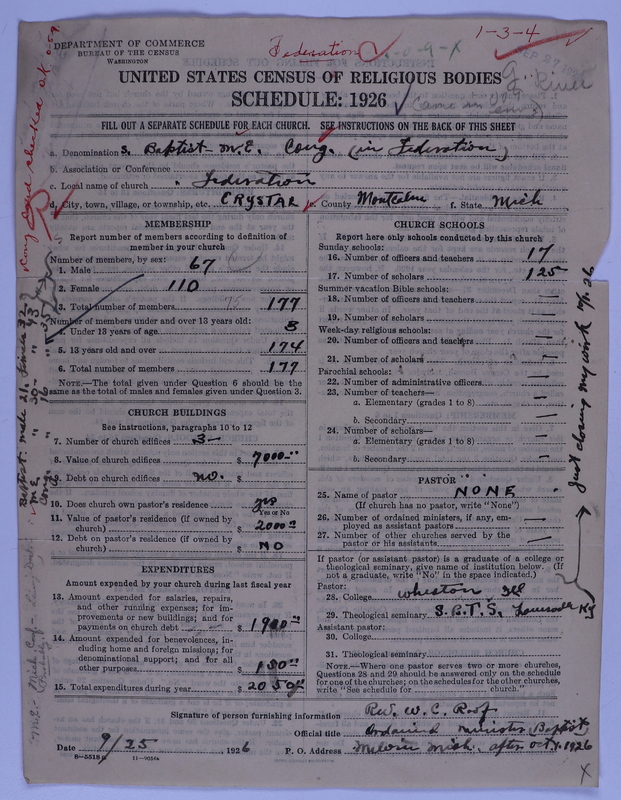 Scan of Federated Churches: