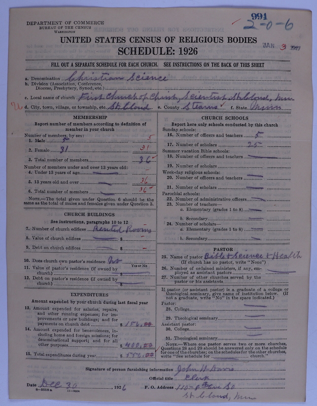 Scan of Church of Christ, Scientist: 991