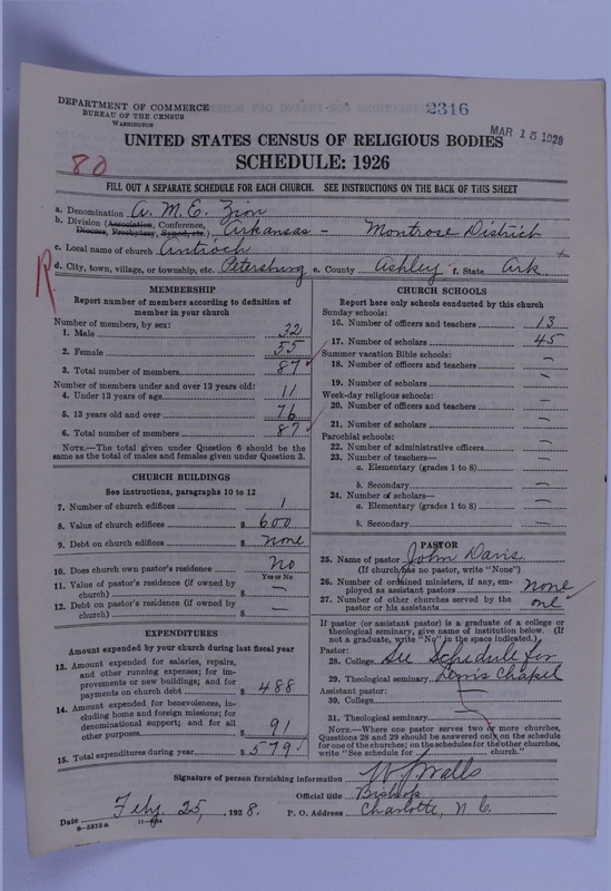 Scan of African Methodist Episcopal Zion Church: 2316