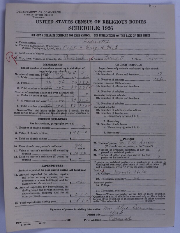 Scan of Federated Churches: 251