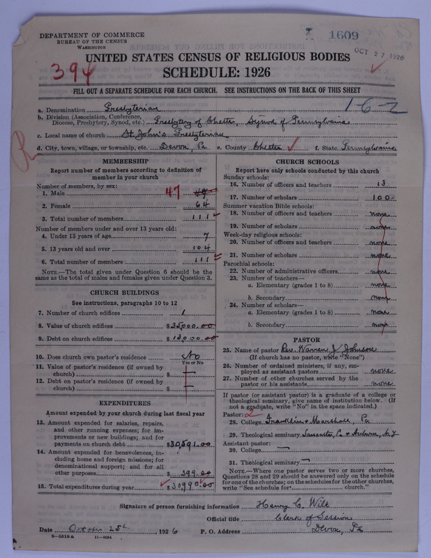 Scan of Presbyterian Church in the United States of America: 1609