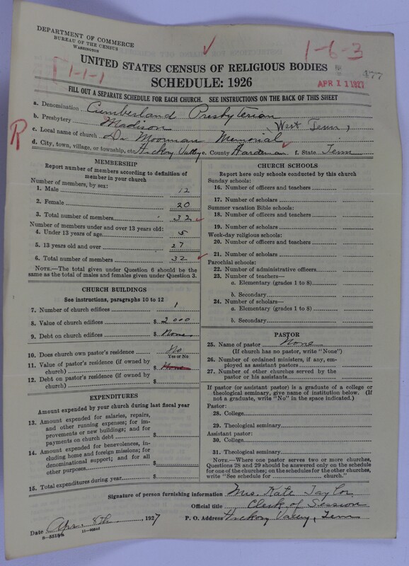 Scan of Cumberland Presbyterian Church: 477