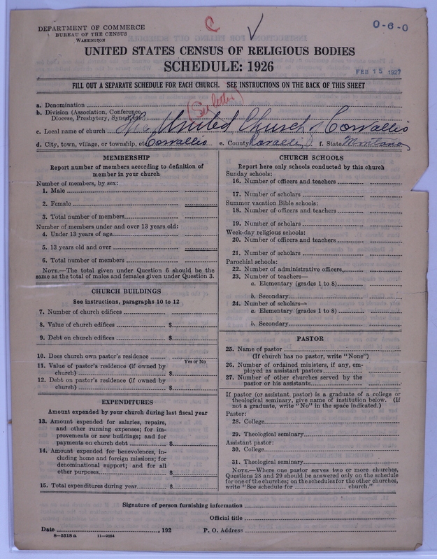 Scan of Federated Churches: