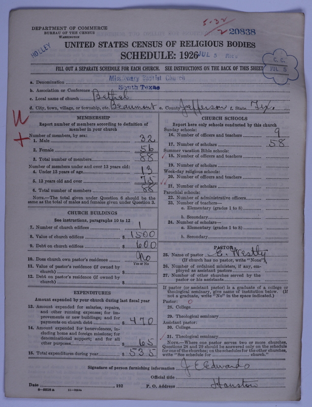 Scan of Negro Baptists: 20838