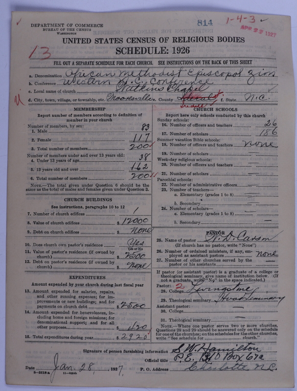 Scan of African Methodist Episcopal Zion Church: 814