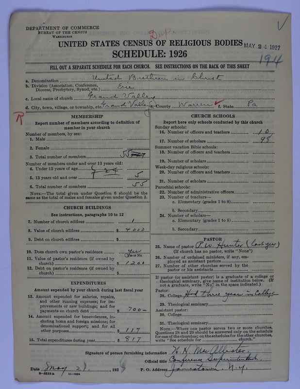 Scan of Federated Churches: