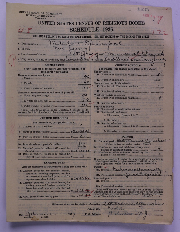 Scan of Protestant Episcopal Church: 1823