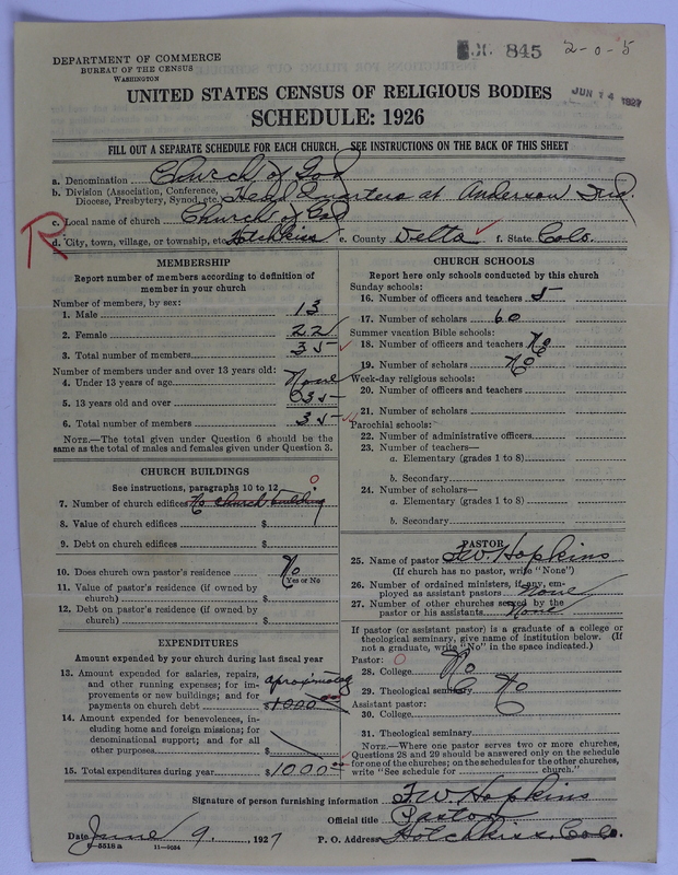 Scan of Church of God (Headquarters, Anderson, Ind.): 845