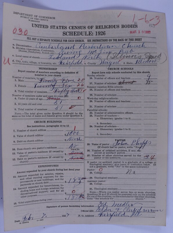 Scan of Cumberland Presbyterian Church: 63