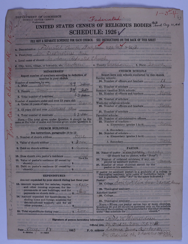 Scan of Federated Churches: 63