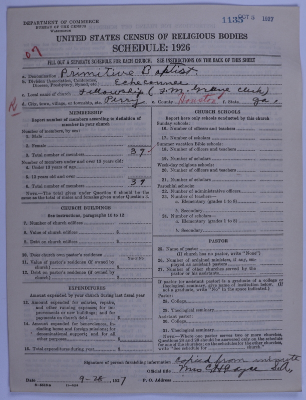 Scan of Primitive Baptists: 1135