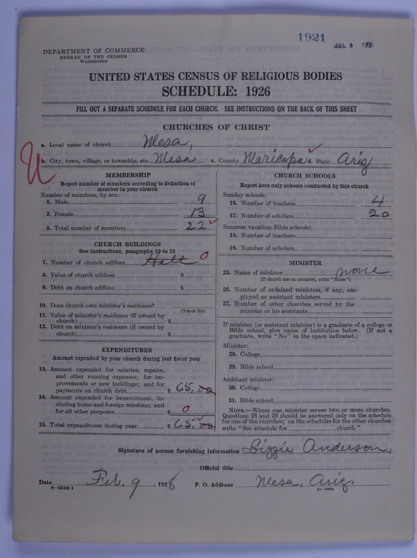 Scan of Churches of Christ: 1921