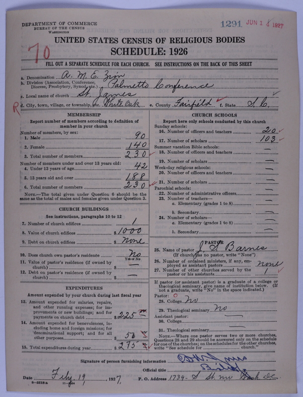 Scan of African Methodist Episcopal Zion Church: 1291